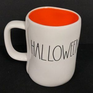 Rae Dunn Happy Halloween mug white orange ceramic